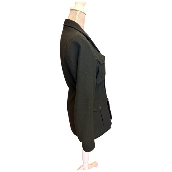 HERITAGE Wool Military or Safari Jacket Cinched Waist Tailored Utility Blazer - Picture 4 of 11